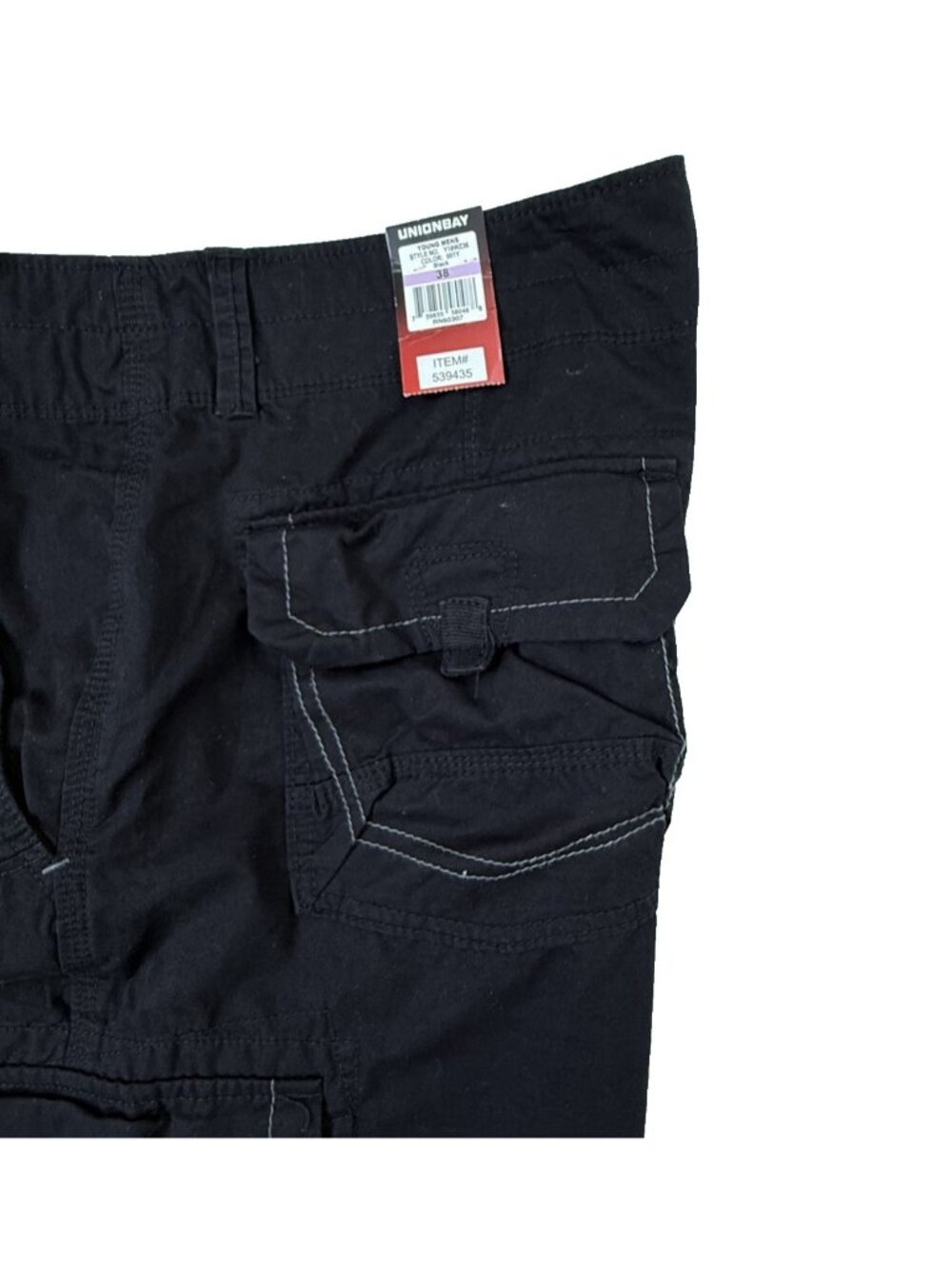 Unionbay Cargo Shorts Mens size 38 Relaxed Stretch Bermuda Pockets Black - Picture 5 of 9